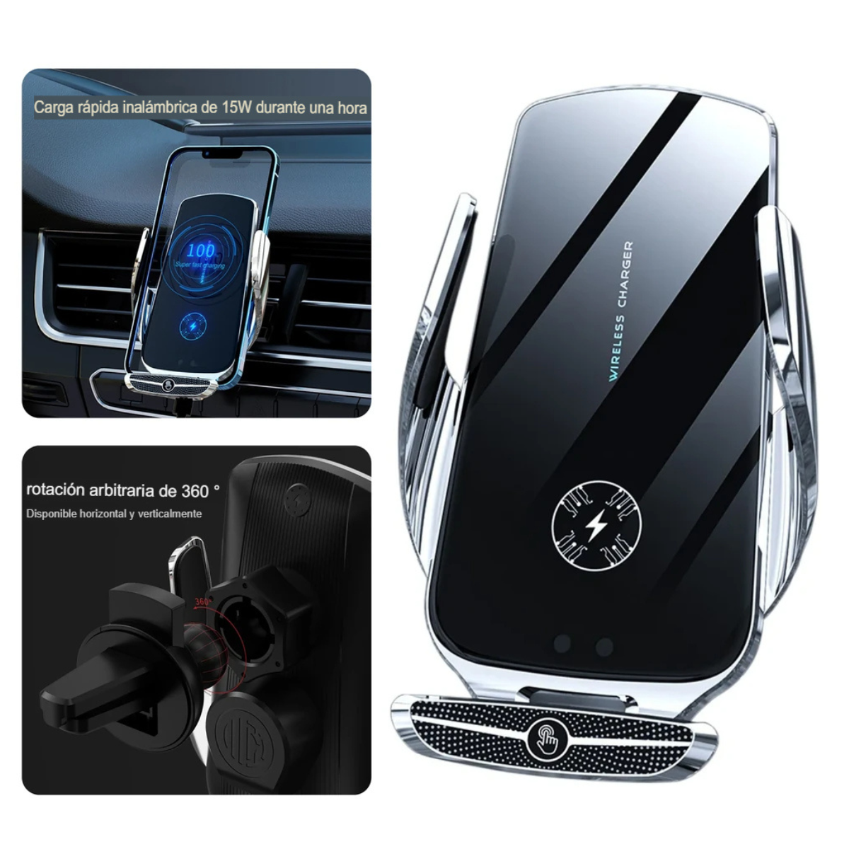 Cargador Inalámbrico + Soporte Magnético